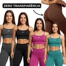 Conjunto Academia Top e Calça Legging Fitness Zero Transparência