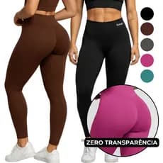 Calça Legging Academia Feminina Cintura Alta Zero Transparência
