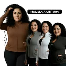 Jaqueta Fitness Plus Size Feminina Academia Zíper Manga Longa Com Dedeira