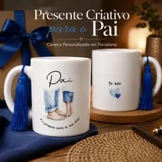 Caneca Dia dos Pais xícara Personalizada Presente Criativo para o Papai - Porcelana Pai e Filho