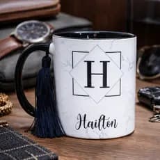 Caneca Personalizada Alfabeto Masculino Com Nome Inicial Moderna Presente Criativo Dia Dos Pais
