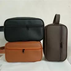 KITS DE 3 PEÇAS Necessaire Organizadora de viagem Bolsa de mão Feminina Masculino em couro sintético
