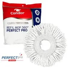 Refil Microfibra 16cm Perfect Pro e Mop Giratório Move 360 Universal Limpeza Esfregão 972231