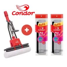 Kit Mop PVA Sem Cabo Rodo  Esfregão Mágico Limpeza Geral Condor 1620 + 2 Refil Extra 1620R