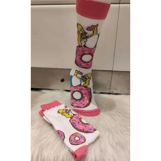 Meias Personagens SIMPSONS Cano Longo Skate Academia