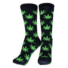 Meias Divertidas Cano Alto Algodão Cannabis, erva, planta, skate diversas cores qualidade Premium.