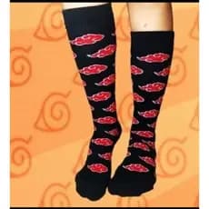 Meia Cano Alto Estampa Naruto Anime Academia Casual Unisex