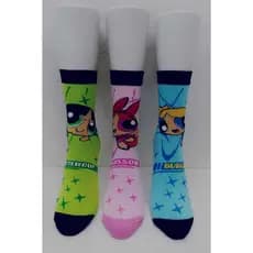 MEIA DIVERTIDA PERSONAGEM MENINAS SUPER PODEROSAS - CROSSFIT- ACADEMIA- SKATE- BIKE- CANO MEDIO ALTO