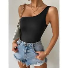 Body Mula Manca Um Ombro Só Com Bojo Maiô Moda Feminino