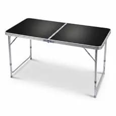 Mesa Dobrável Portátil Maleta Camping Preta Com Ajuste De Altura 120x60