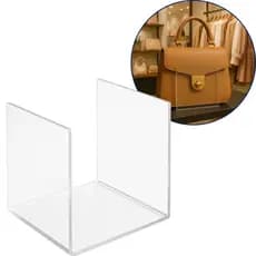 Expositor Bolsa 10x10cm Suporte Lojas Moda Feminina Display Closet Organização Transparente Mulher