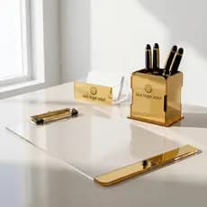 Kit Escritório Personalizado Prancheta Porta Caneta Cartões Clínica Consultório Médico