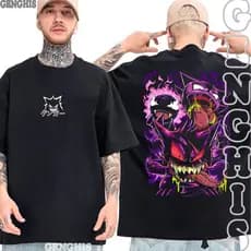 Camiseta Gengar Pokemon Shadow Jogo Desenho Camiseta Basica e Oversized Unissex Algodão