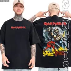 Camisa Iron Maiden Banda De Rock Heavy Metal Album The Number of the Beast Camiseta Unissex Basica e Oversized