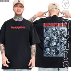 Camiseta Iron Maiden Banda De Rock Heavy Metal Albums Camisa Basica e Oversized Algodão