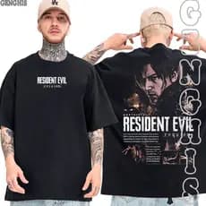 Camiseta Resident Evil Requiem 9 Jogo Game Zumbi Camisa Basica e Oversized Unissex