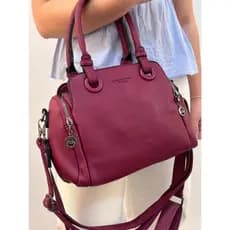 Bolsa Feminina Baú Média, Alça De Mão E Transversal Com 2 Alças 00694