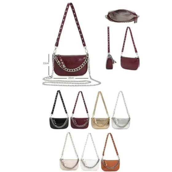 Bolsa pequena transversal com corrente, popular entre as mulheres, sofisticada, elegante e versátil. T02