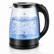 Chaleira Eletrica Vidro Led Azul ou Inox 1,8 Litro de Capacidade Rapido Aquecimento 110v ou 220v