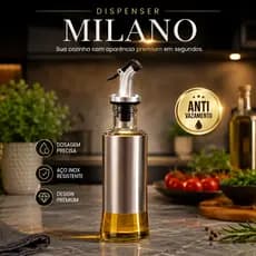 Dispenser De Temperos Frasco Vidro 300ml Tampa Inox Pratico Resistente