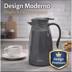 Garrafa Termica C Capacidade 1 Litro Alta Durabilidade Design Moderno Preta ou Cinza