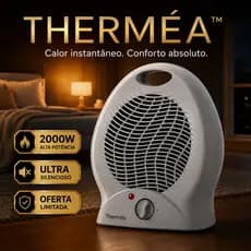 Aquecedor Eletrico THERMÉA™ Portatil Compacto Silencioso Alta Potencia 127V - 220V Cinza