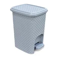 Cesto Lixeira Cinza Com Pedal 7 Litros Rattan Lançamento