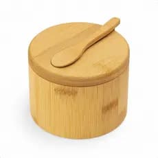 Saleiro de Bambu Zenlart Pote Pimenta Sal Temperos