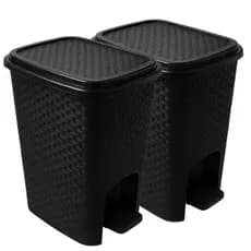Kit de 1 a 2 Lixeiras 7 Litros c/ Pedal Cozinha Banheiro Escritório Multiuso Reforçada