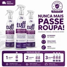 Tuff Sem Passar Spray Desamassa Roupas 350ml Perfuma Neutraliza Odores Original