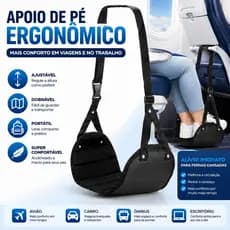 Apoio de Pé Portátil Ergonômico Dobrável para Avião Carro Escritório Descanso dos Pés