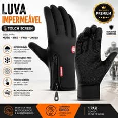 Luva Moto Impermeável Touch Screen Frio Chuva Antiderrapante Unissex Tamanho Único
