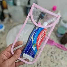 Porta Escova de Dente de Bolsa Plastificado Higiene Bucal Viagem