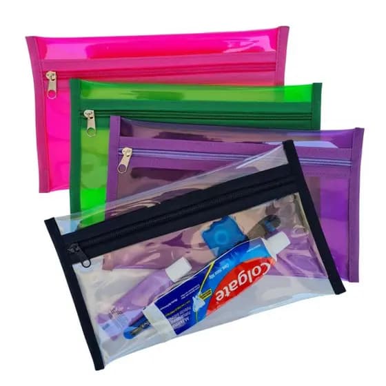Estojo de Higiene Pessoal de Viagem  Personalizado com Zíper Porta Escova de Dente Plastificado