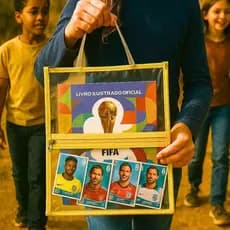 Porta Álbum de Figurinhas da Copa do Mundo Pasta Plastificada com Zíper