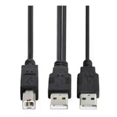 Cabo Y 2 USB A para USB B – Alimentação Extra para HD Externo e Impressora