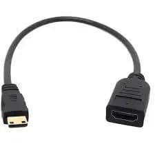 Cabo Conversor Mini HDMI Macho x HDMI Fêmea 15cm Suporte Full HD