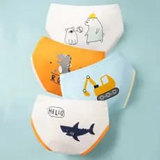 4 Peças De Cuecas Infantil De Algodão Puro Boxer Bebês Shorts Meninos