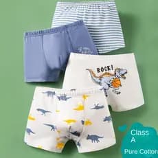 Cuecas De Boxer Infantil De 4 Peças De Algodão Puro Infantis Respiráveis Bebês