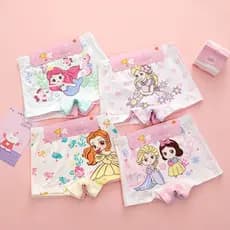 (4 Peças) Modal Roupa Íntima Feminina Boxer Infantil Baby