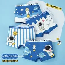 Cuecas Boxer infantis de algodão puro, 4 peças, cuecas Boxer para meninos, Shorts de bebê, roupa íntima de estudante