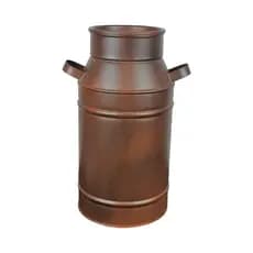 Latão de Leite Antigo retrô Vintage decoração 34 cm Pintado na cor Aço corten