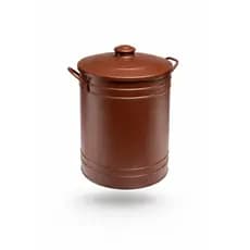 Lixeira de cozinha pia bancada  Aço Corten Area Gourmet  banheiro metal redonda 8 litros