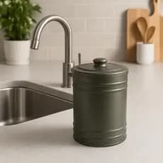 Lixeira pia cozinha 3 litros metal reforçado bancada redonda minimalista