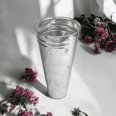 Vaso Cone 30,5 Cm Decorativo Aço Galvanizado Decorativo