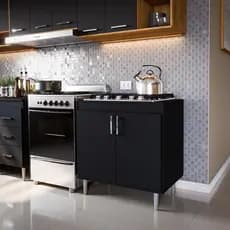 Balcão Cooktop Para 5 Bocas Turim - Movelove - MDF/MDP - 2 Puxadores Lojas Movelove