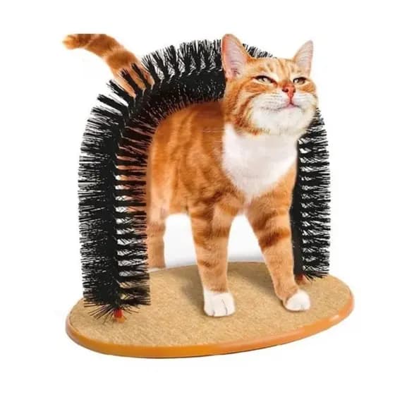 Arco Massageador Para Gatos Escova Em Metal E Plástico Purrf