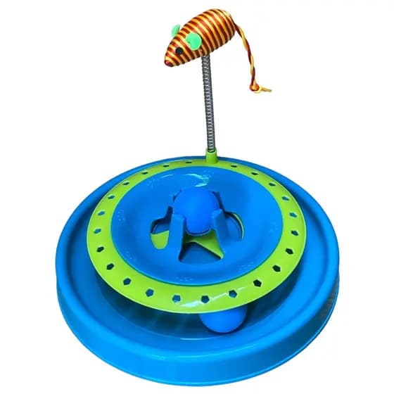 Brinquedo Interativo P/ Gatos Disco Corre corre Torre De Bolinhas com ratinho