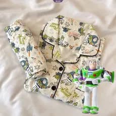 2024 Summer New Cartoon Buzz Lightyear Pijamas Set Dormitório Estudantil Calção De Manga Curta Solto Para Casa [BL]