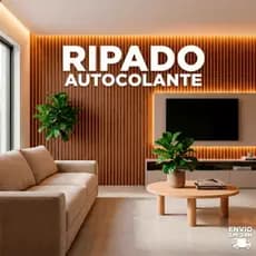 Kit Painel Ripado MDF Autocolante 45x11cm Até 100 Peças Fácil Instalação